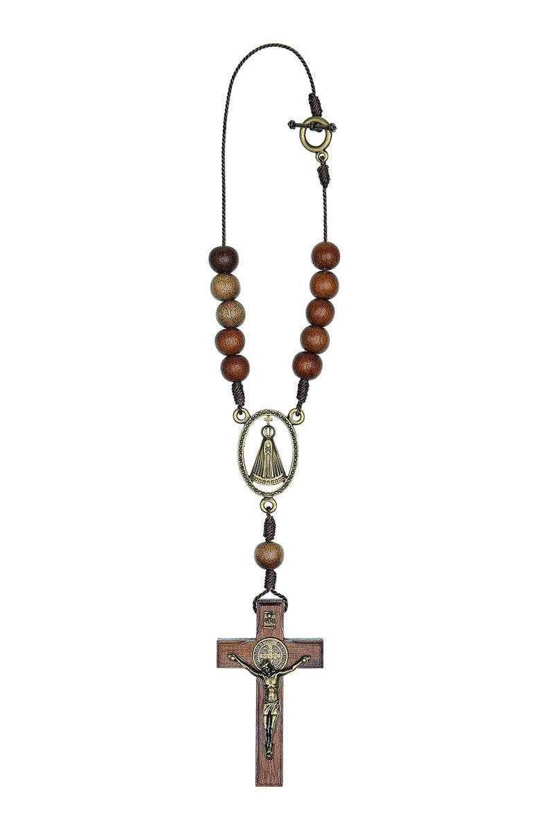 Intercession Car Rearview Mirror Rosary (Aparecida) - Image 1
